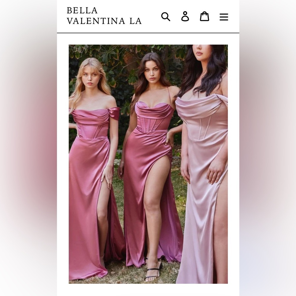 Brand new with tags. Never worn ! Mauve Rose maxi gown with corset.